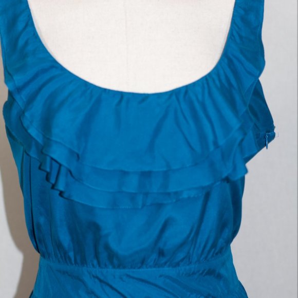 Ann Taylor Silk Blue Dress (6) - Picture 5 of 11